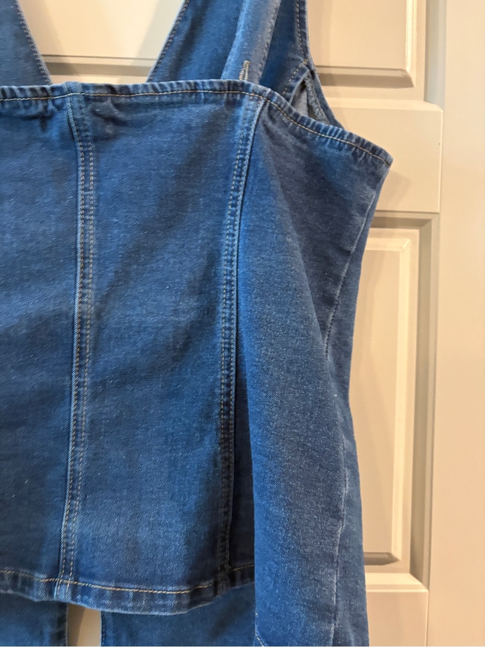 Emerson Lang blue denim corset top with button front and open back L (smaller) - Picture 10 of 11